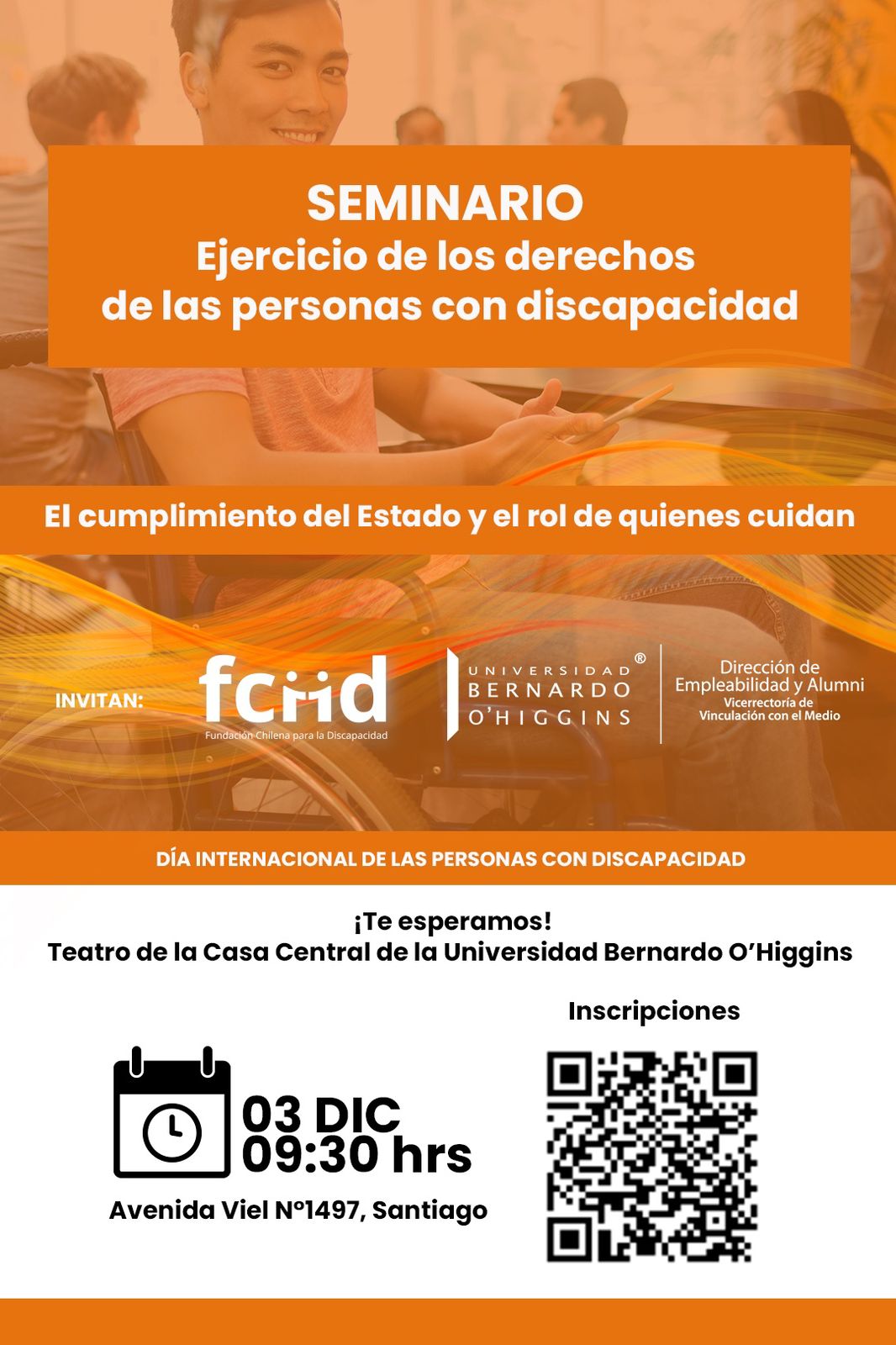 FCHD y Universidad Bernardo O’Higgins convocan a seminario sobre derechos de personas con discapacidad y el rol de los cuidadores